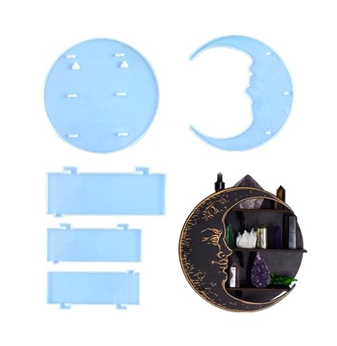 Xidmold USSIL3586 Moon Shelf Wall Hanging Resin Molds
