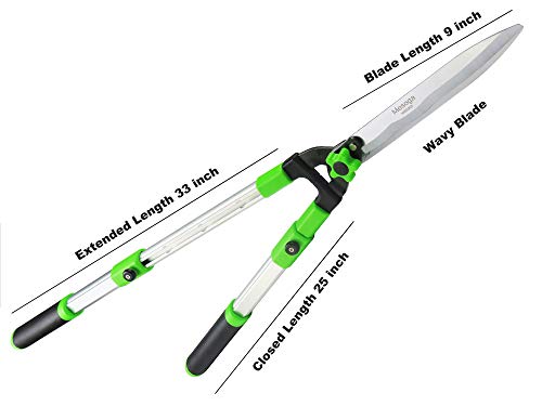 Mesoga Garden Hedge Shears For Trimming Borders, Extendable Handle Clippers & Shears, Pruning Trimmers With Wavy Blade, Professional Bush Cutter, Gardening Pruners Scissors #TOP3