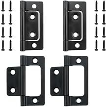 SDTC Tech 4-Pack Non-Mortise Door Hinges Bifold Butt Cabinet Hinges with Screws for Furniture Windows Cupboard etc. - 2 x 0.9 Inch, Black