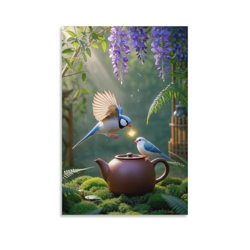 Cuadro en lienzo de gorrión de Java 50x75cm para decoración de salón
