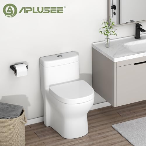 Image of APLusee Matte Black Square Toilet Paper Holder for Restroom, Wall Mounted