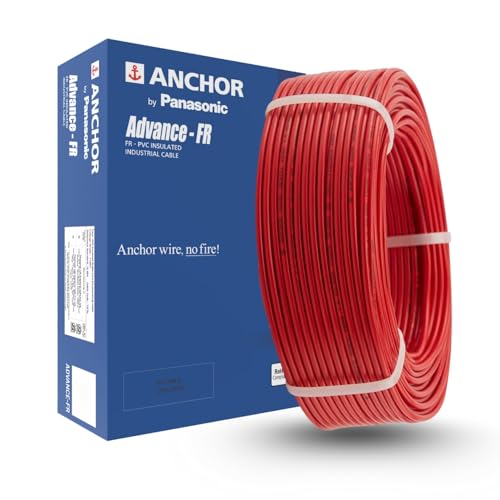 Image of Anchor by Panasonic Penta 1.5 mm PVC Insulated 45 Meter Copper Electric Wire for Home, Industrial and Commercial Connections (Red, N-96334RD)