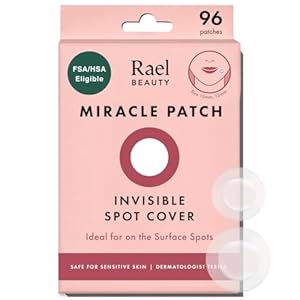 Rael Miracle Invisible Spot Cover – Absorbing Cover, Hydrocolloid Patch, Korean Skin Care, Facial Stickers, 2 Sizes (96 Count)