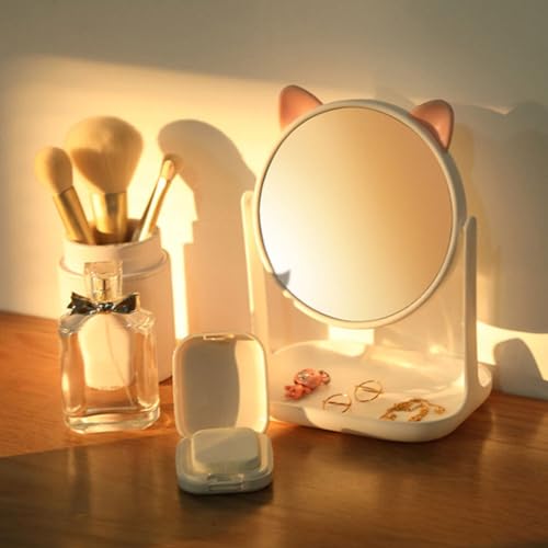 Espejo de maquillaje con bandeja de almacenamiento x2 miniatura 2