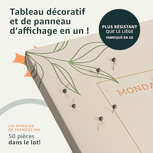 Tableau à épingles carte du monde murando pour regrouper vos notes et ranger vos documents - 4