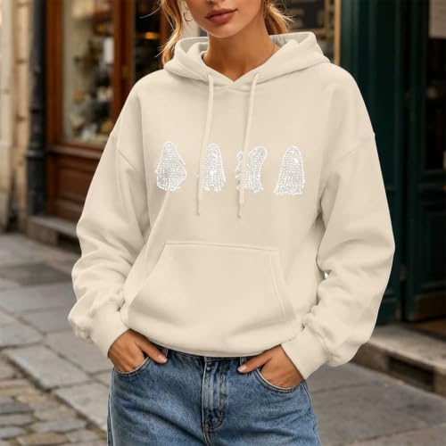 Houjibfa Womens Halloween Sweatshirt Oversized Funny Graphic Pullover Tops - image 2