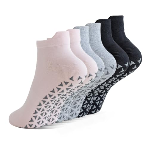 NuAngela Grip Socks Pilates Socks with Grips for Women Non Slip Yoga Socks for Barre Ballet Dance Hospital Barefoot Workout