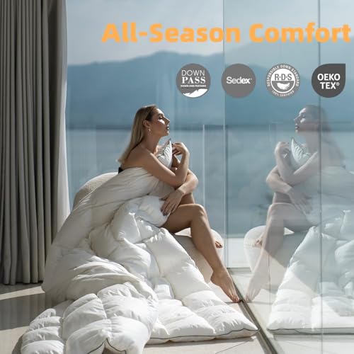 Downfort B-DUVET-WHITE-K Premium Hungarian White Goose Down Feather Comforter King Size thumb #4