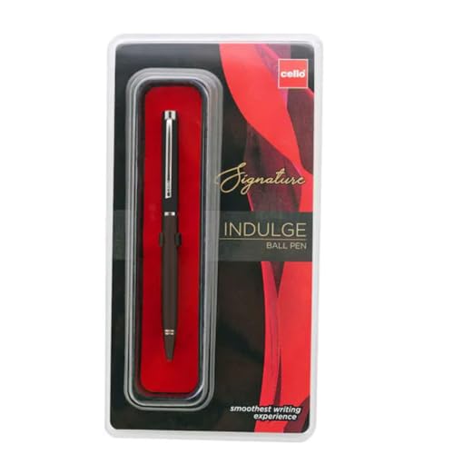 Cello Signature Indulge Ball Pen|Blue Ink|Twist Mechanism|Premium Metal Pen for Office Use|Stylish Gifts for Christmas and New Year|Gifts for Men and Women