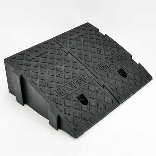 Alfombra para rampa de coche, alfombra para rampa de escalón, pendiente alta de plástico resistente para bordillos, alta capacidad de carga, fijación tipo clip para instalación fácil (amarilla, 25 x 27 x 11 cm) miniatura 5