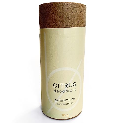 BOTTLE NONE | Citrus Most Popular Deodorant | Aluminum Free Deodorant with Zinc, Baking Soda and Therapeutic Grade Essential Oil | Citrus Scent | Lasts 6+ Months