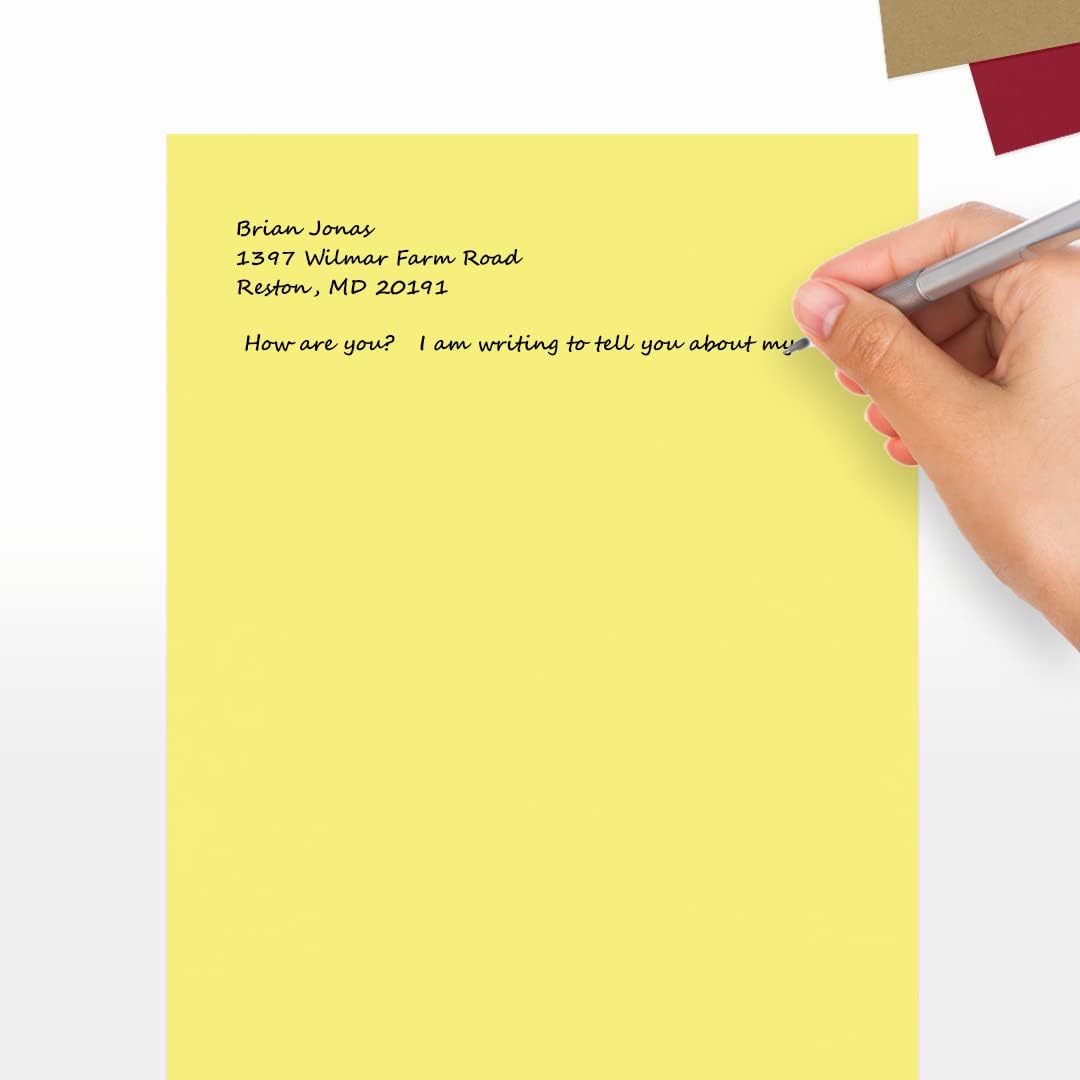 LUXPaper 8.5" x 11" Paper | Letter Size | Pastel Canary Yellow | 60lb. Text | 500 Qty