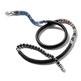 John Hardy Men's Classic Chain Silver Triple Wrap Bracelet on 6mm Leather with Hook Clasp (Black Lea