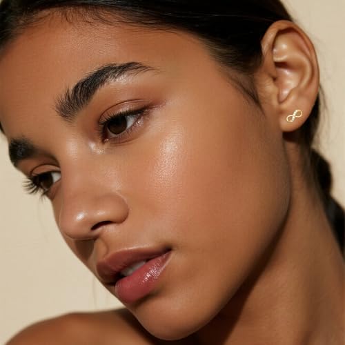 Reffeer Solid 925 Sterling Silver CZ Infinity Love Earrings Studs for Women Teen Girls Small Infinity Stud Earrings Minimalist2