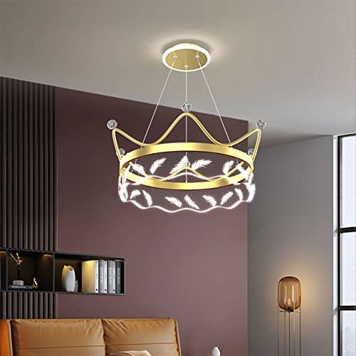 Lustre télécommandé doré DKSNAJ avec éclairage suspendu salon réglable