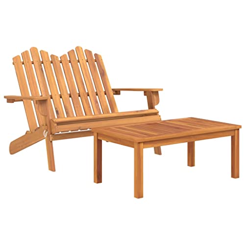 Banco Adirondack de acacia y mesa para terrazas y balcones 4
