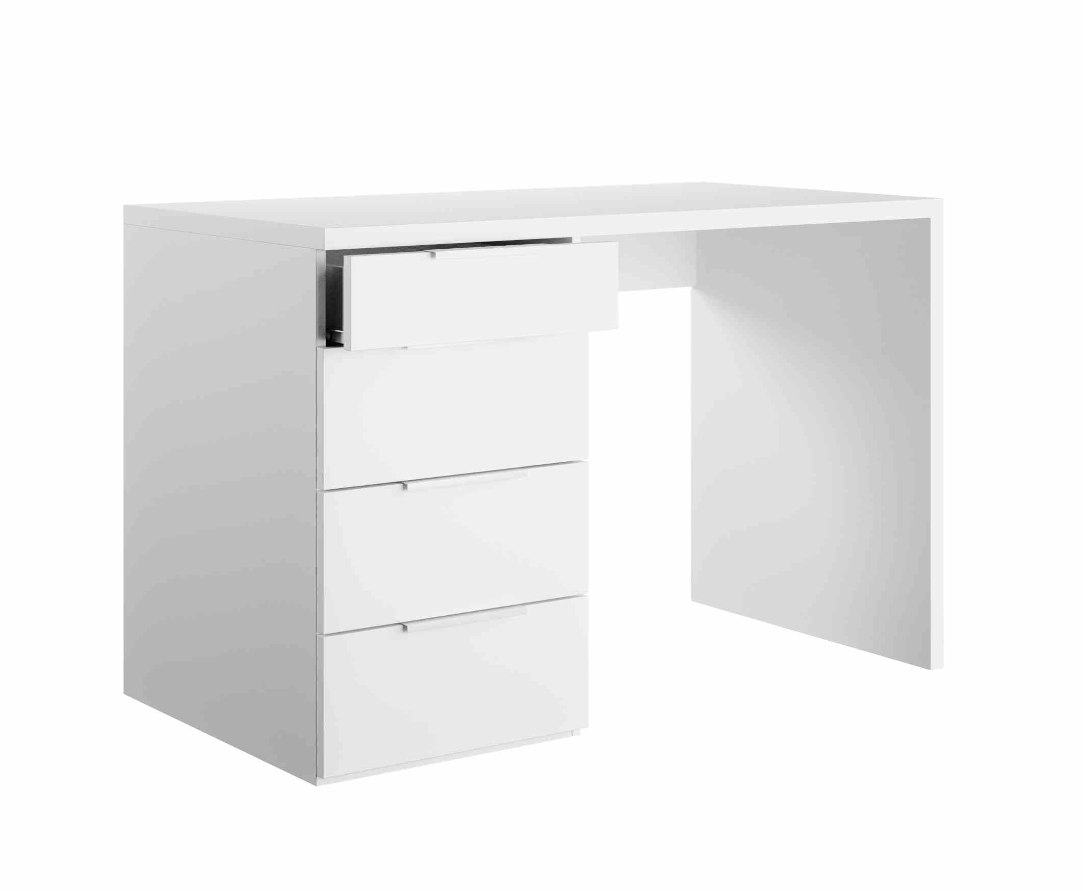 Composad | Scrivania della Linea ESPRESSO con 4 Cassetti, Scrivania Ufficio Elegante e Moderna, per PC, (LxAxP) 110x75,4x59,6 cm, Colore Bianco, Made in Italy