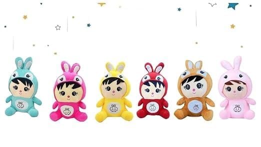 Image of Soft Plush Doll Toy with Rabbit Teddy Bear Gift Toy and Pillow for Kids, Girls and Adults Cute Stuffed Animal Plush Yellow Bunny (30cm)