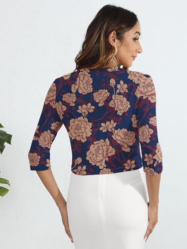 Image of Heymoments Women's Thin Shrugs 3 /4 Sleeve Lightweight Cropped Sweaters Open Front Cardigan for Dress