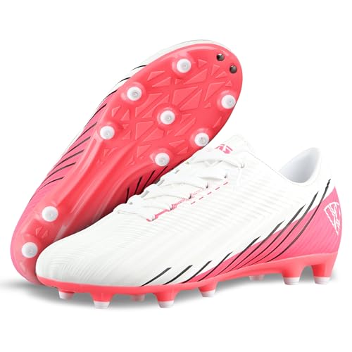 Vizari USA Youth Soccer Cleats Boys, Girls - Firm Ground Football Shoes for Toddlers/Little/Big Kids | Football Cleats - TPU Outsole - Pink, Black, Blue