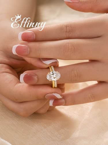 3.5ct Elongated Oval Cut Wedding Ring Set,Solitaire Engagement Ring with Open Wedding Band,925 Sterling Silver Bridal Ring Set3