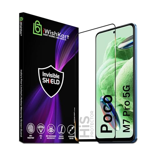 Image of Poco M7 Pro 5G Tempered Glass [with warranty] screen protector guard Full Edge to Edge 9H Full Glue FHD with Easy Installation kit (pocom7pro / m7pro / m 7 pro)