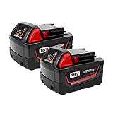 2Pack 18V 4.0Ah Battery for Milwaukee 18 Volt Lithium Battery Power Tools 48-11-1820 48-11-1840 48-11-1850 48-11-1828 48-11-1815
