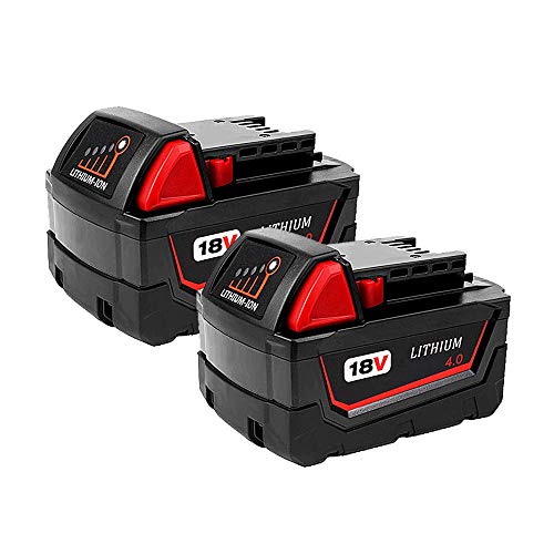 2Pack 18V 4.0Ah Battery for Milwaukee 18 Volt Lithium Battery Power Tools 48-11-1820 48-11-1840 48-11-1850 48-11-1828 48-11-1815