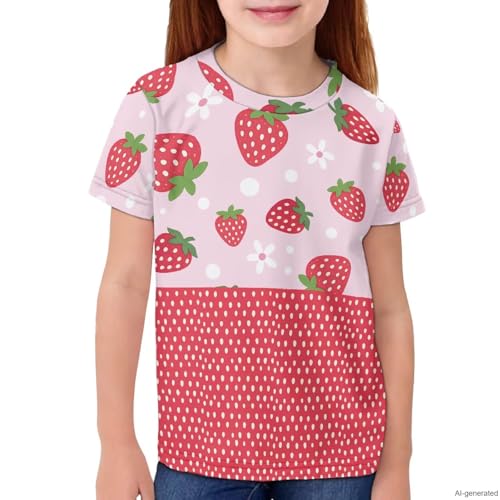 Image of WELLFLYHOM Kids Tshirts Girls Boys Short Sleeve Crewneck Tees Shirts Casual Sport Pullover Tops Size 3-16 Years