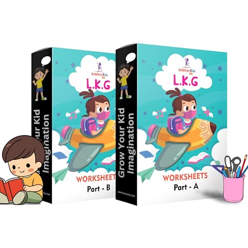 Image of AmbitionKids - Preschool LKG Worksheets - Part A & B - 150+ Pages for Alphabet, Math, Phonics, Shapes, and Early Learning Success