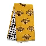 MACKENZIE-CHILDS Cotton Dish Towel, Cute Decorative Kitchen Dish Towel for Cleaning and Home Decor, Queen Bee Woven