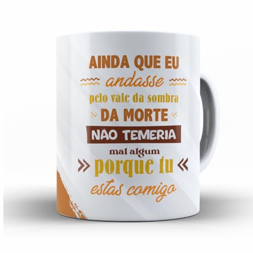 Caneca Porcelana Jesus Yeshua Leão de Judá Salmo Presente Fé Porcelana 325 ML