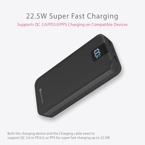 Beetel Volte Series PB20 20000mAh Power Bank 22.5W Fast Charging |Triple Output QC3.0, PD3.0 & PPS | Pass Through Charging | Designed for Apple iPhone, Samsung, OnePlus and All Smartphones | Black preview 2