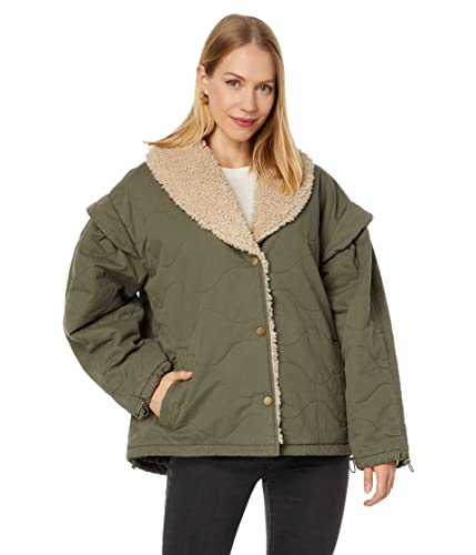 Blouson bomber matelassé Lucky Brand olive foncé taille S pour femme