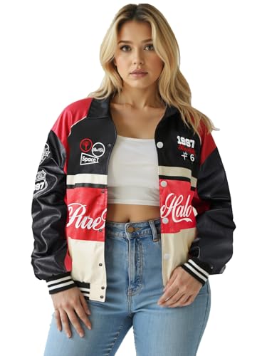 Unisex Racing Jacket for Women Leather Jacket Women Oversized Trendy Streetwear