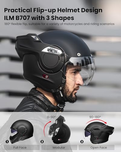 Ilm ILM-B707, B-707 Vintage Full Face Modular Motorcycle Helmet thumb #1