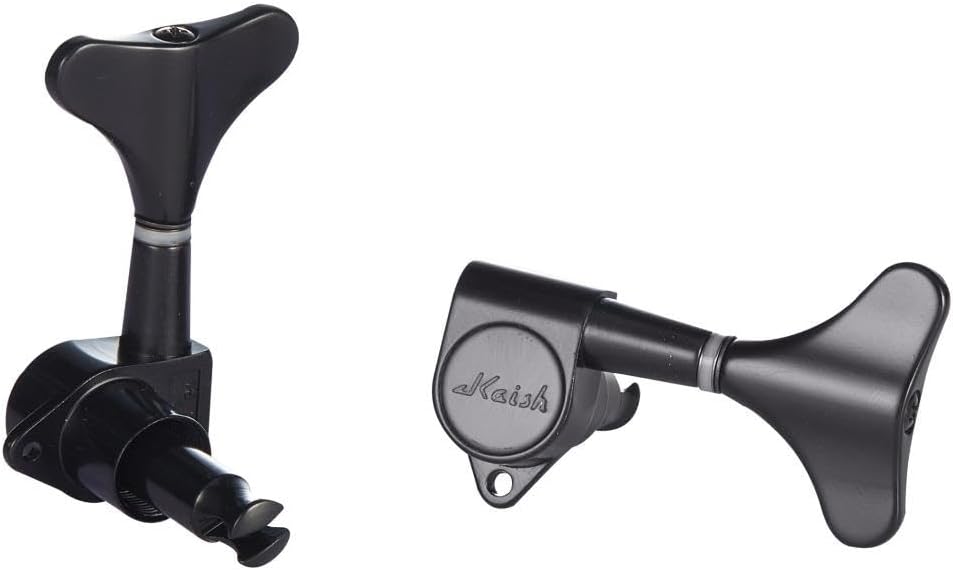 6 String 18:1 Sealed Bass Tuners Bass Guitar Tuning Keys Pegs Bass Tuning Machines Compatible with Ibanez/Yamaha Style Acoustic/Electric Bass Black 3L/3R