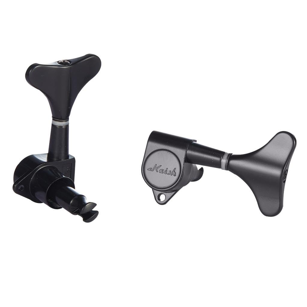 Accordatori per bassi sigillati a 5 corde 18:1 per mancini e basso, per chitarra e basso, compatibili con Ibanez/Yamaha Style acustico/basso elettrico, nero, 3L/2R