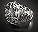 ZDIFDIC Slavic Wolf Ring Viking Rings for Men Norse Viking Nordic Wolf Head Retro Wolf Totem 925 Silver Rings, Wolf Signet Rings, Amulet Ring, Animal Jewelry for Men (12#)