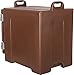Carlisle FoodService Products Cateraide Insulated Front Loading Food Pan Carrier with Handles for Catering, Events, and Restaurants, Plastic, 5 Pans, Brown
