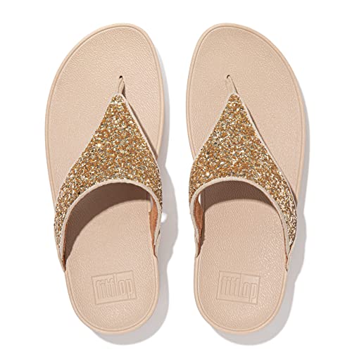 Image of FitFlop Lulu Multi-Tonal Glitter Toe-Post Sandals