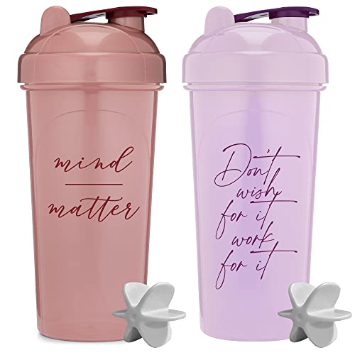 Gomoyo [2 Pack] 28Oz Shaker Bottle With Motivational Quotes (Rose &Lavender) | Protein Shaker Bottle With Mixer Agitators | Shaker Bottle For Protein Mixes Pack Is Bpa Free And Dishwasher Safe #TOP16