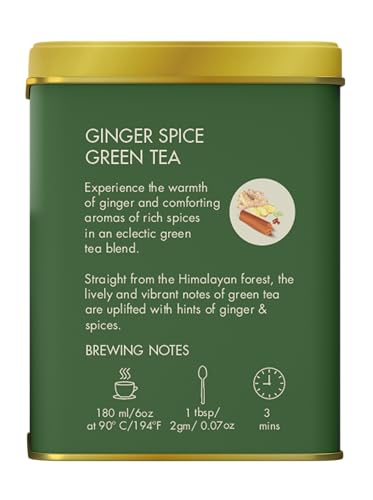 Image of Makaibari Holiday Edition : Ginger Spice Green Tea | Anti-Oxidants, Immunity Booster | Tin Caddy | 100g