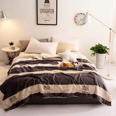 XMZFQ Sherpa Throw Blanket Flannel Fleece Throw Blanket Warm Cozy Microfiber Reversible Plush Soft Break Blanket for Bed Sofa Office Camping,C,150cmx200cm