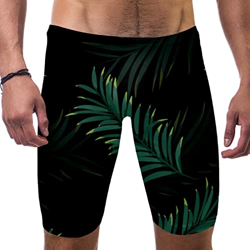 Short de bain homme motif feuilles multicolores pour l'été en L
