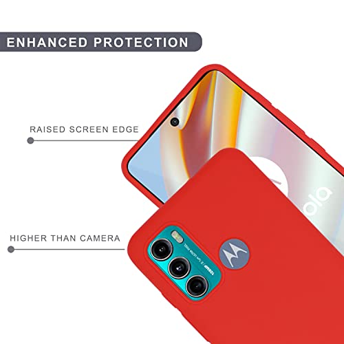 Image of SPRIG Compatible with Motorola G60 Liquid Silicone Premium Back Cover Drop Tested Shock Proof Mobile Case for Men, Women, Boys and Girls with Camera Protection (Red)