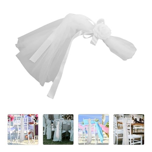 Fleurs pour chaises de mariage blanches Ciieeo décorations d'allée - 8