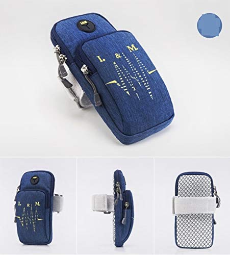 Image of LAFILLETTE Multifunctional Outdoor Sports Armband Running Bag Mobile Arm Bag Mobile Hand Bag (Blue)