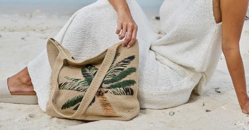 Image of The Sak Crafted Classics Tote Bag - Hand Crochet Women's Purse For Everyday, Travel, Beach Bag - Carryall Shoulder Bag Straps
