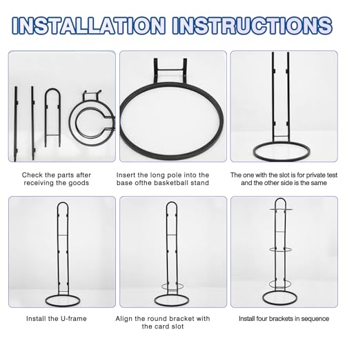 YFCJYBF Balllagerregal, ballständer, Fußballregal, mehrschichtiges integriertes Volleyball-Fußballregal, abnehmbares Basketball- und Fußballregal, Lagerregal für Bälle，Ball aufbewahrung (schwarz)